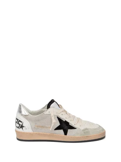 Golden Goose Ball Star Net Upper Suede Star Laminated Heel Crack Spur In Metallic