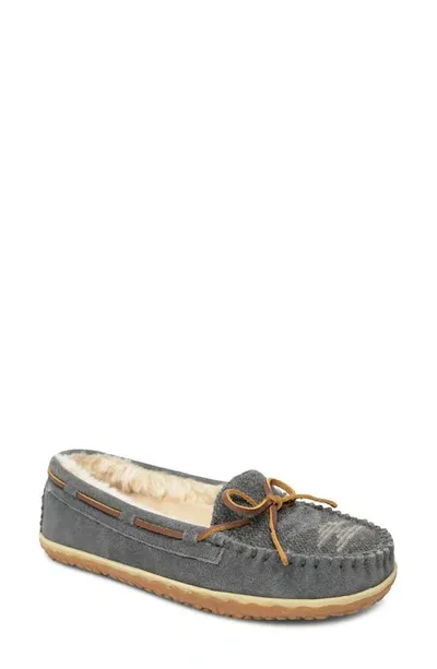 Minnetonka Women's Tilia Faux-fur Moccasins Women's Shoes In Gray