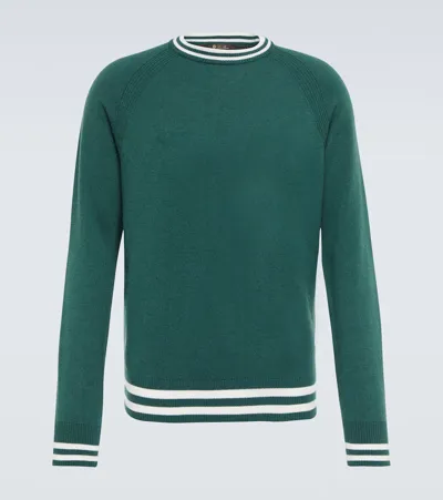 Loro Piana Men's Girocollo Wallace Cashmere Crewneck Sweater In Fir Forest