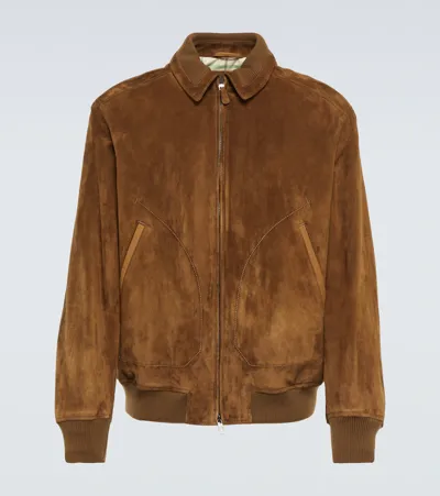 Loro Piana Kent Suede Bomber Jacket In Brown