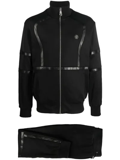 Philipp Plein Logo-patch Track Suit In Schwarz