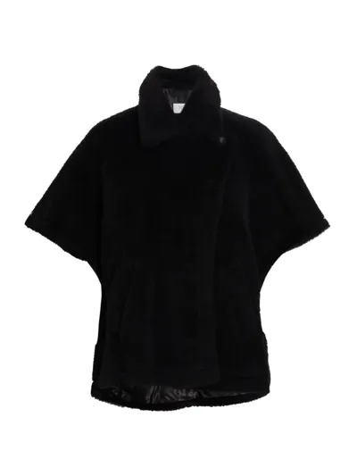 Max Mara Manco Alpaca Blend Teddy Cape In Black