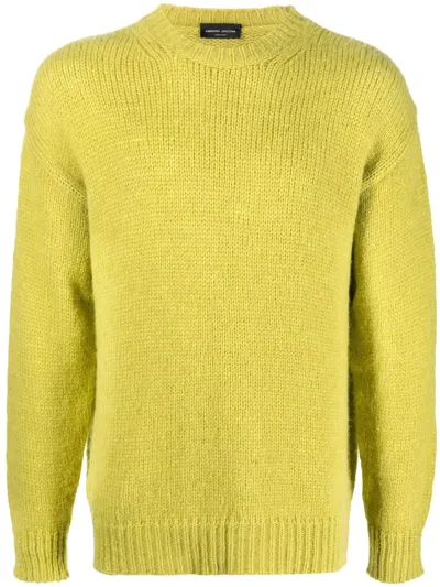 Roberto Collina Ribbed-knit Crew-neck Jumper In Green