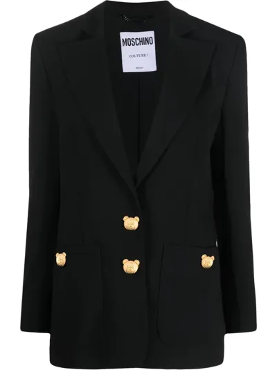 Moschino Teddy-button Blazer In Black