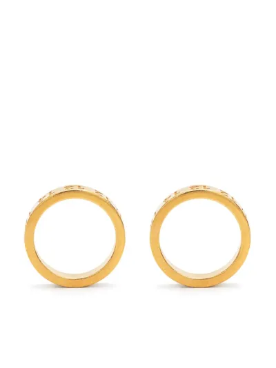 Maison Margiela Numbers Engraved Circle Earrings In Gold