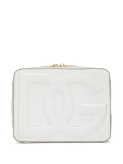 Dolce & Gabbana Embossed-logo Box Bag In Optical_white