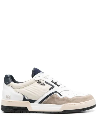 Rhude Ssense Exclusive Beige Racing Sneakers In White Beige