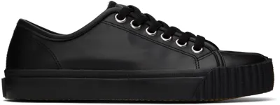 Maison Margiela Black Leather Tabi Low-top Sneakers In T8013 Black