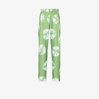 Labrum London Green Tie-dye Tailored Trousers