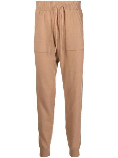 Pringle Of Scotland Fine-knit Drawstring Track-pants In Brown