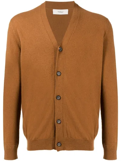 Pringle Of Scotland V-neck Cashmere Cardigan In Brown