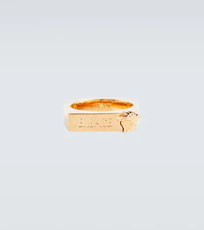 Versace Logo Ring In Oro