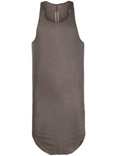 Rick Owens Basic Rib Tank Top In Grey