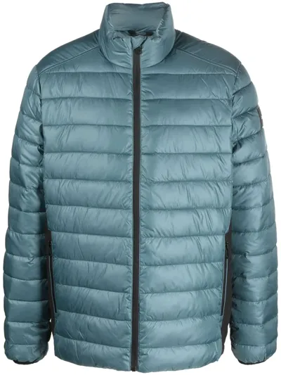 Calvin Klein Logo-patch Padded Jacket In Blau