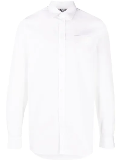 Moschino Embroidered-logo Detail Shirt In White