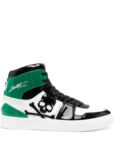 Philipp Plein Skull Lace-up Sneakers In Green