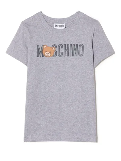 Moschino Teddy Bear Maxi Print T-shirt In Grau