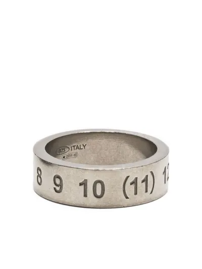 Maison Margiela Numbers Engraved Ring In Silver