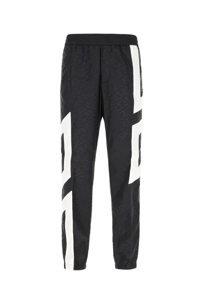 Versace Greca Signature Track Pants In Black White