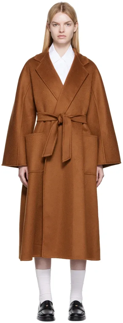 Max Mara Ludmilla Belted Cashmere Coat In Brown