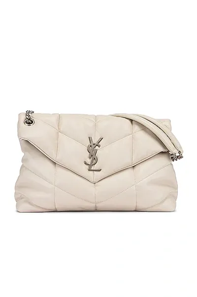 Fwrd Renew Saint Laurent Medium Puffer Chain Bag In Crema Soft