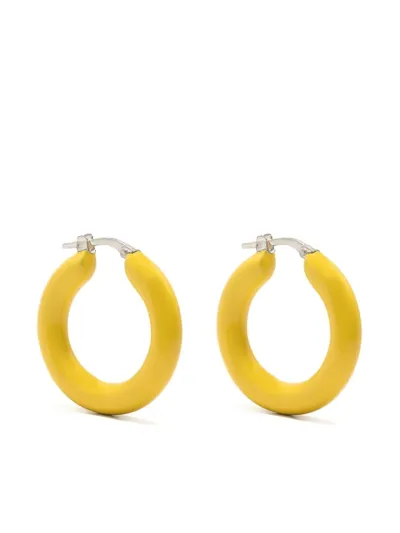 Jil Sander Sculpted Hoop Earrings In Yellow