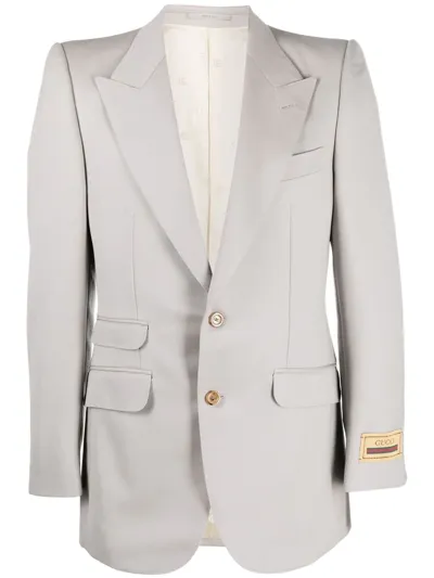 Gucci Single-breasted Wool Blazer In Grau