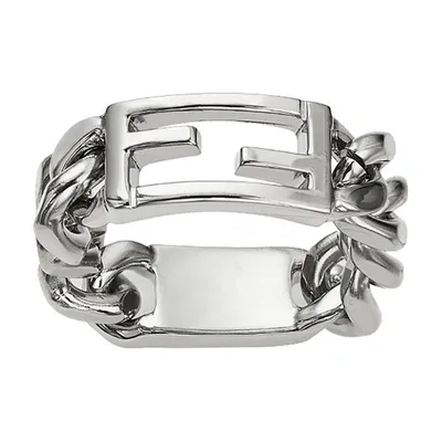 Fendi Baguette Ring In Argent