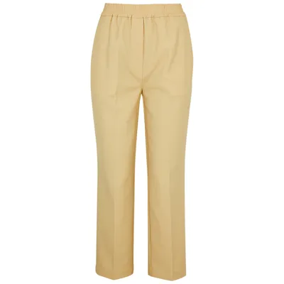 Erika Cavallini Rebecca Sand Cropped Woven Trousers In Beige