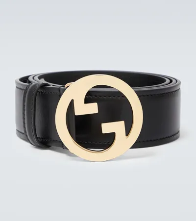 Gucci Blondie Leather Belt In Black