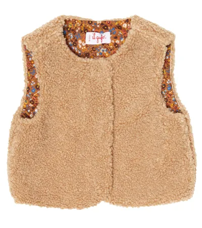 Il Gufo Babies' Faux-shearling Waistcoat In Brown