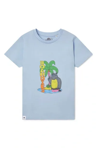 Boardies Kids' Hippo Cotton Graphic Tee In Blue