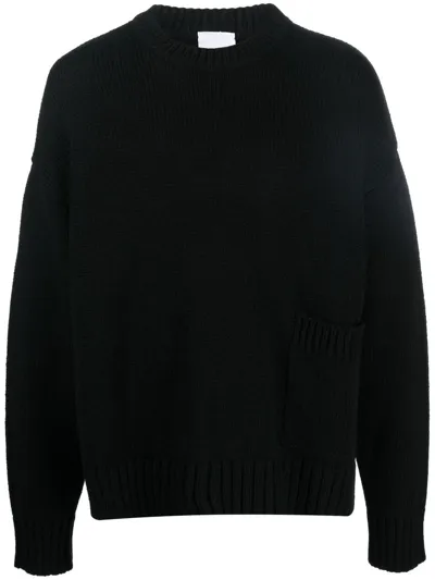 Pt Torino Patch-pocket Virgin Wool Jumper In Black