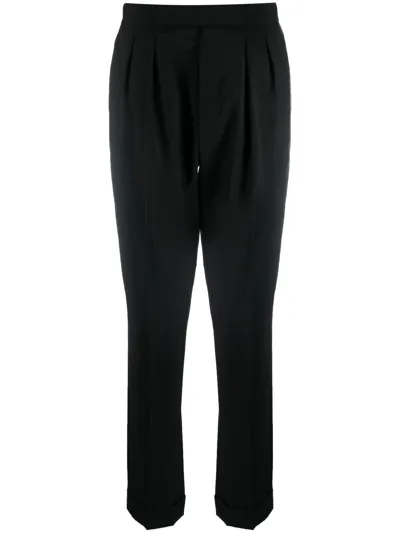 Ralph Lauren Purple Label Seina Pleat-detail Trousers In Schwarz