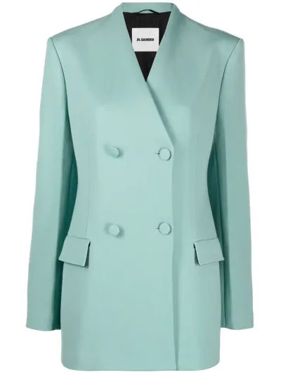 Jil Sander Tailored Blazer In Turquoise