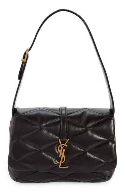 Saint Laurent Le 5 À 7 Matelassé Quilted Leather Mini Hobo In Black