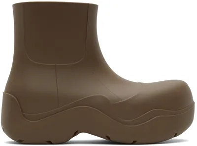 Bottega Veneta Brown Puddle Boots In 2895 Jute