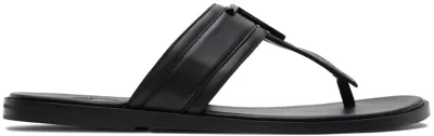 Tom Ford Brighton Logo-plaque Leather Sandals In Black