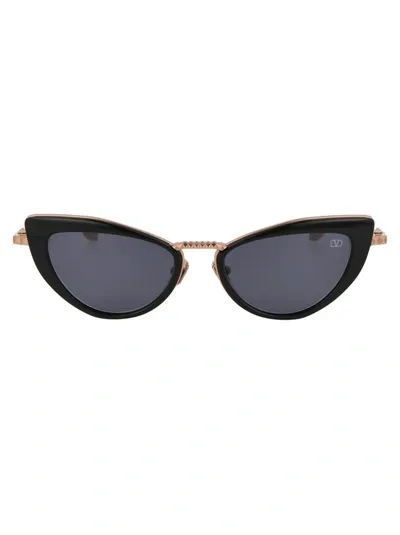 Valentino Garavani Sunglasses In Rose Gold W/ Dark Grey