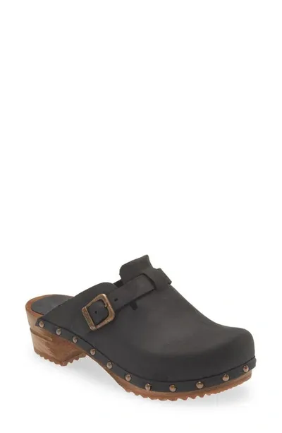 Sanita Kristel Stud Leather Clog In Black