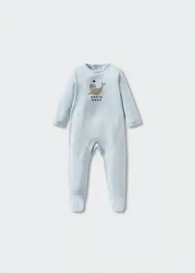 Mango Babies' Pyjama Long Imprimé In Blue