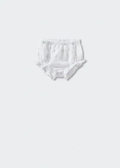 Mango Babies' Short Coton Imprimé In White