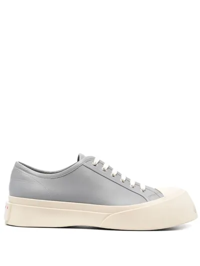 Marni Grey Pablo Low-top Leather Sneakers In Neutrals