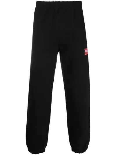 Kenzo Logo Cotton Molleton Sweatpants In Nero