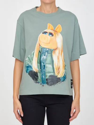 Moncler Muppet Print Crewneck T-shirt In Green