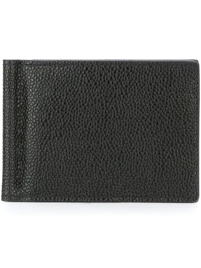 Thom Browne Money Clip Wallet In Black Pebble Grain