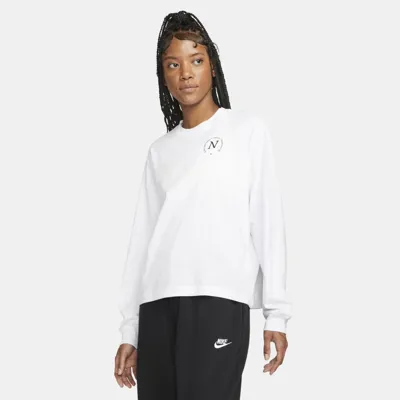 Nike Women's  Sportswear Long-sleeve Boxy T-shirt In White