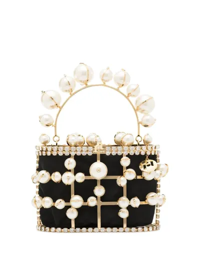 Rosantica Holli Explosion Pearl-embellished Tote Bag In Black