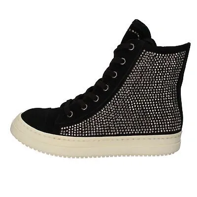 Pre-owned Twinset Damen Schuhe Twin-set 36 Eu Sneakers Schwarz Wildleder Strass Ae840-36