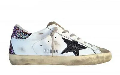 Pre-owned Golden Goose Schuhe Damen Sneaker Glitter Superstar Vintage 81497 Weiss